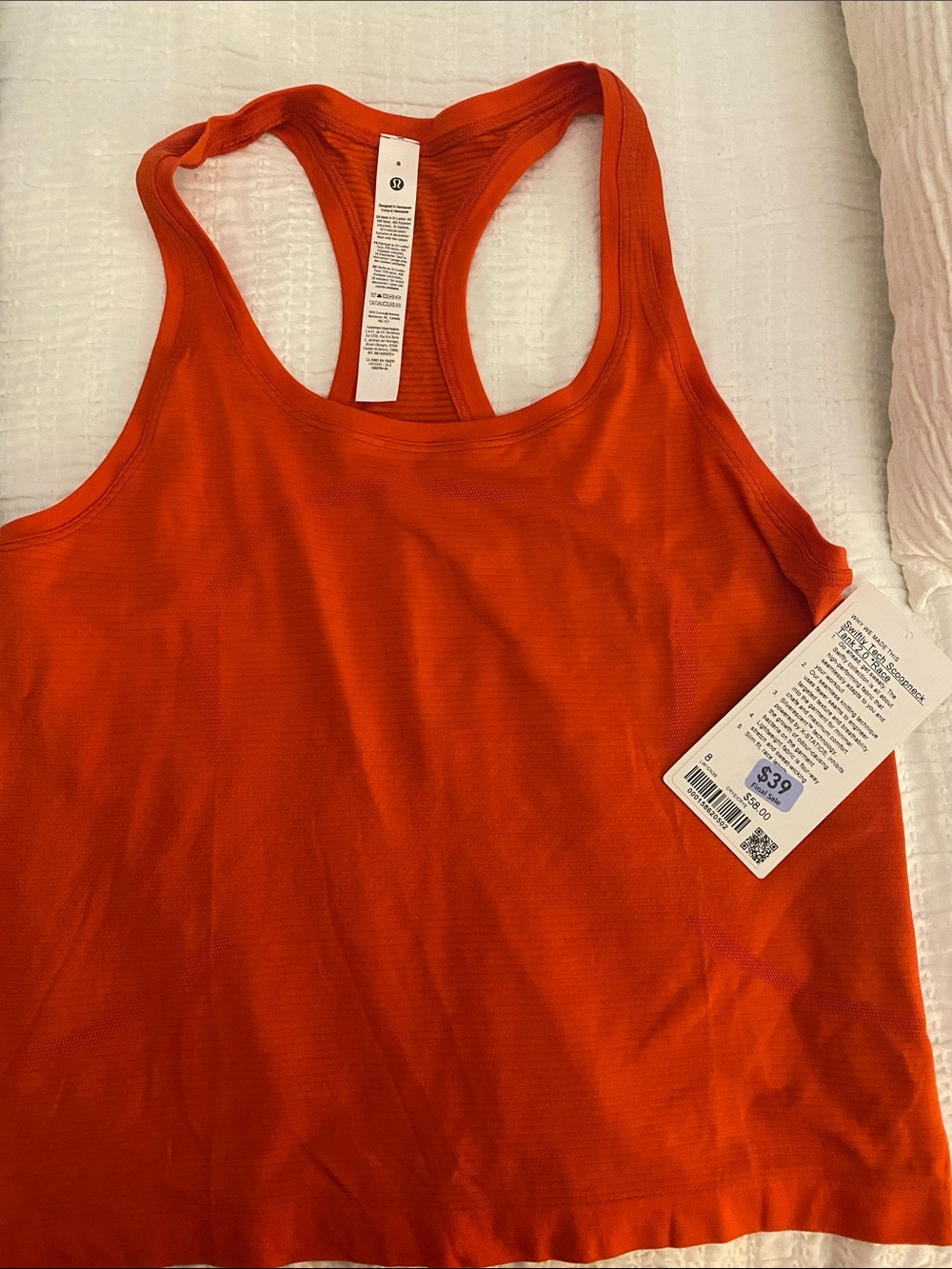 Swiftly Race Length Tank - cherry ember